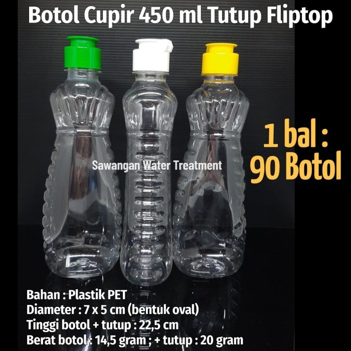 Botol Cupir 450 ml Tutup Pushpull / Tutup Fliptop KHUSUS EKSPEDISI
