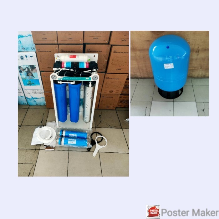 MESIN RO 1000GPD HOUSING 20" EXTREPURE + PRESSURE TANK 75 LITER