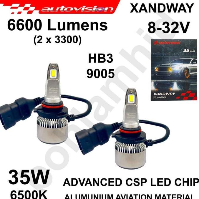 LAMPU LED HB3 AUTOVISION XANDWAY Headlamp 6000K Lampu Jauh High Beam