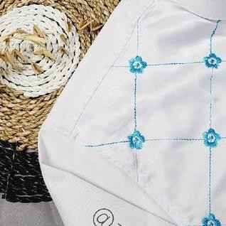 Zabeer kemeja koko pria polos kombinasi bordir motif bunga casual/formal katun toyobo sutra milo pre