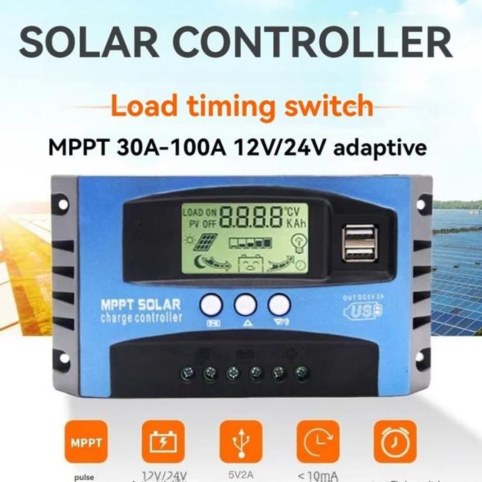 COD Solar Charger Controller MPPT 50A 12V 24V Panel Surya Solar Charger Controller LCD Display Terla