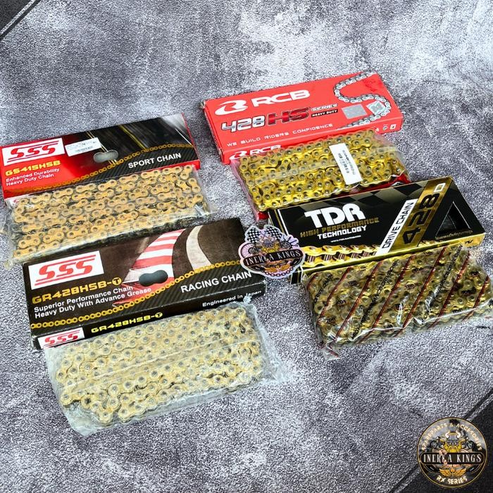 TERBARU CHAIN RANTAI MOTOR UKURAN 428 415 RX KING NINJA RXS JUPITER UNIVERSAL GOLD ORIGINAL SSS RCB