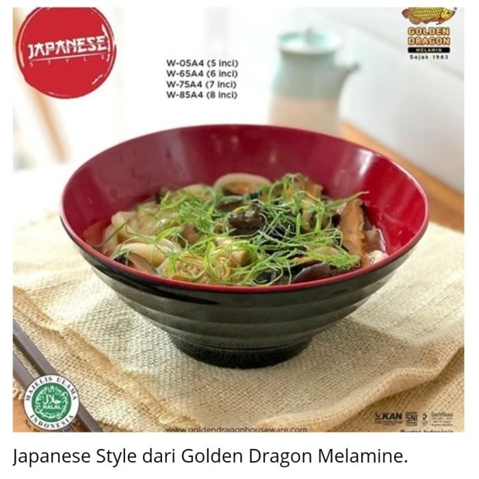 favorit] Mangkok Jumbo Besar Saji Nasi Mie Ramen Jepang Bento Golden Dragon 8"