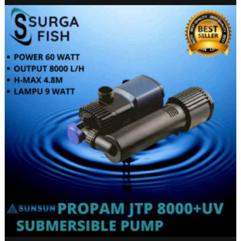 POMPA CELUP SUNSUN PROPAM JTP 8000 UV PLUS JTP8000UV lph kolam ikan AQUARIUM Submersible OR pump low