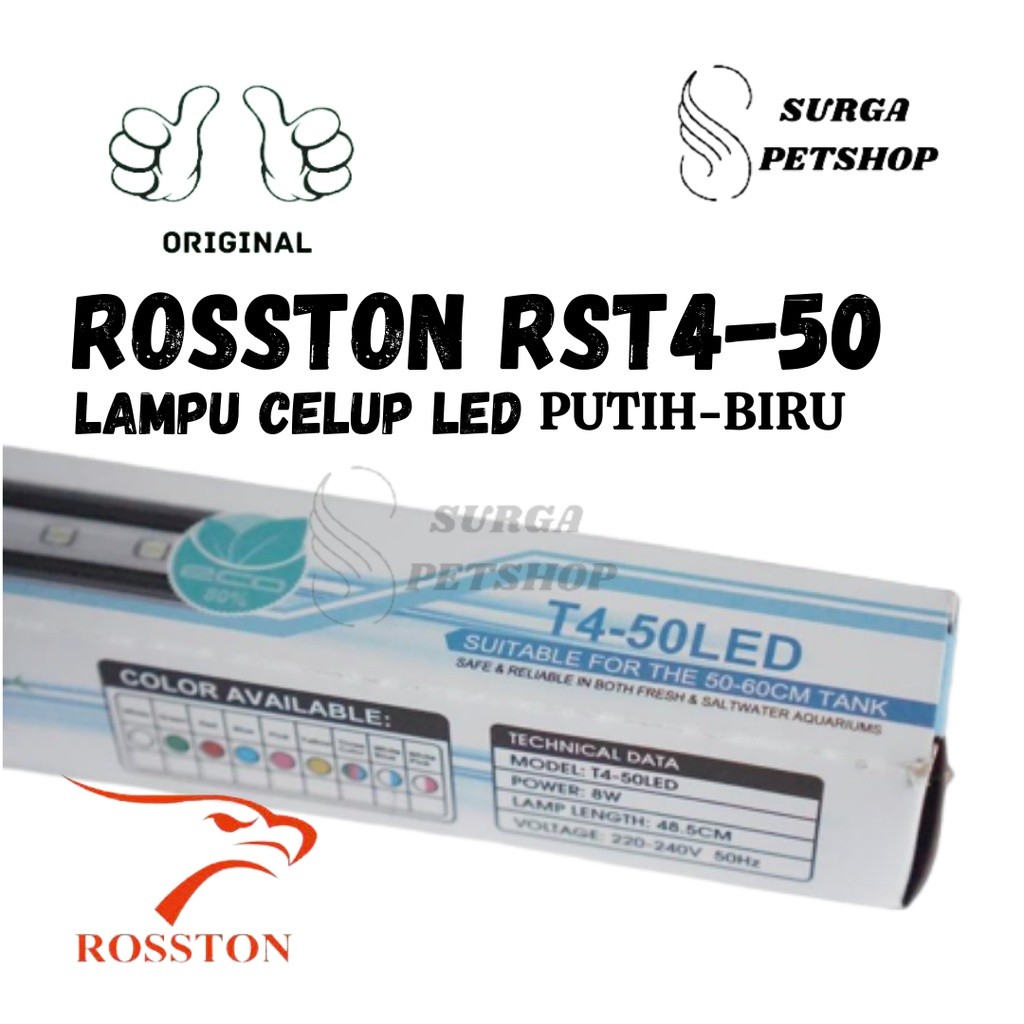 ROSSTON RS50 RS 50 T4-50 Lampu Celup Aquarium Aquascape  LED Lamp Light Akuarium Kolam Ikan 50 - 60 