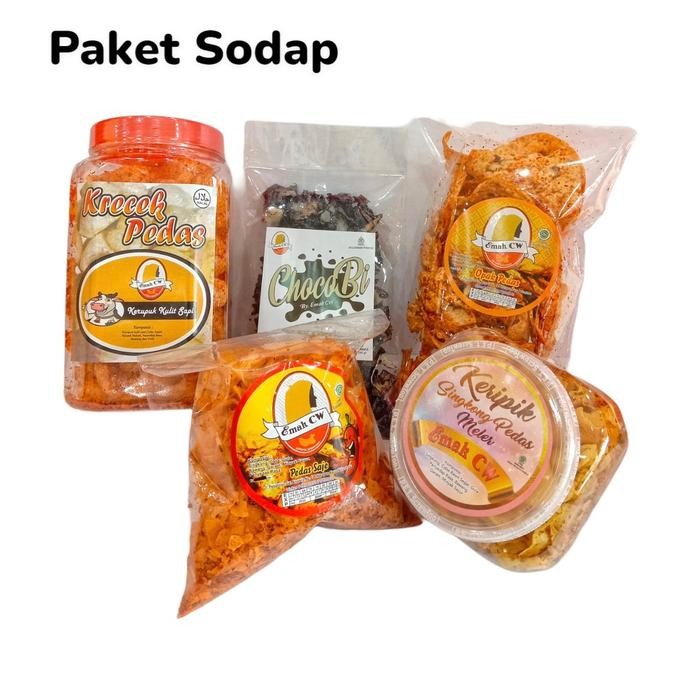 

BARANG TERLARIS 5PCS PAKET KERIPIK SODAP (KRECEH PEDAS KECIL,CHOCOBI,OPAK PEDAS,PEDAS SAJE,PEDAS