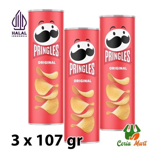 

BARANG TERLARIS Pringles Original Keripik Kentang 107 gr Promo Bundle 3 Tube Hemat