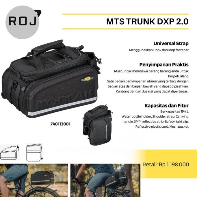 CO topeak carrier bag MTA TRUNK DXP 2.0 TT9643 strap tas sepeda