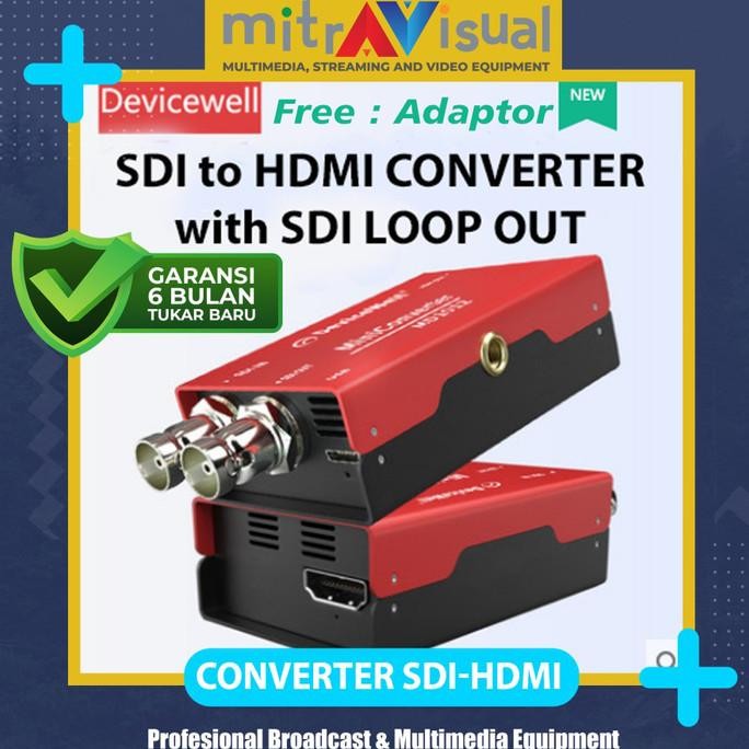 Devicewell Md1012 - Converter Sdi To Hdmi With Sdi Loop Out New Stok