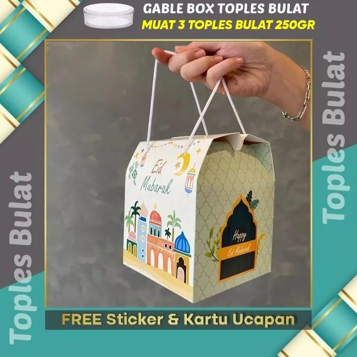 

10Pcs Gable Box Lebaran Tali Jinjing/ Box Hampers Kue Kering Idul Fitri Toples Bulat / Krem (Paket 10Pcs) Terlengkap Dan Termurah