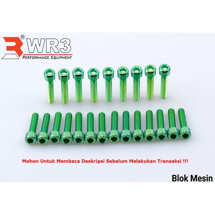Baut Blok Mesin Titanium WR3 CBR 150R CBR 250RR CBR 650R Neo