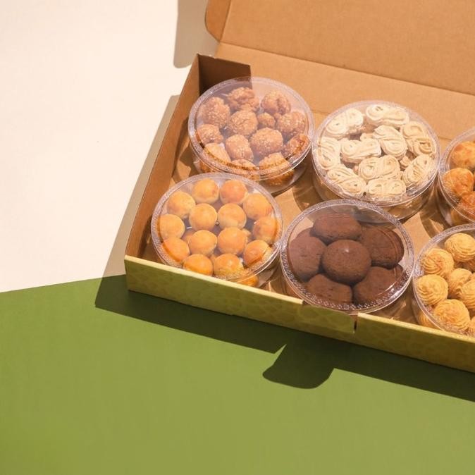 Kardus Lebaran isi 6 Toples 250 gr Box Kue Kering Hampers Idul Fitri BPS