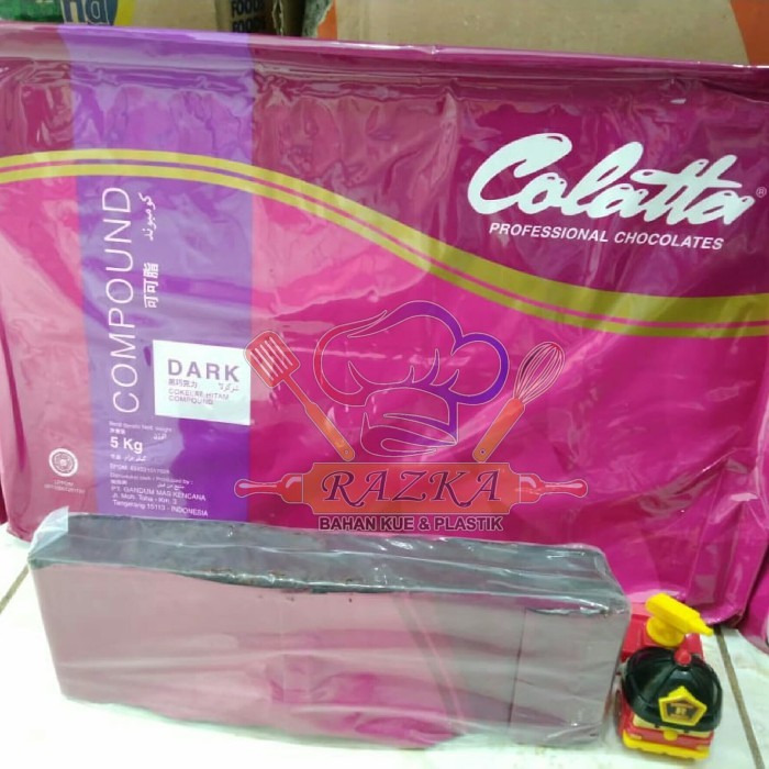 

Coklat blok Chocolate Dark compound Colatta repack 1kg