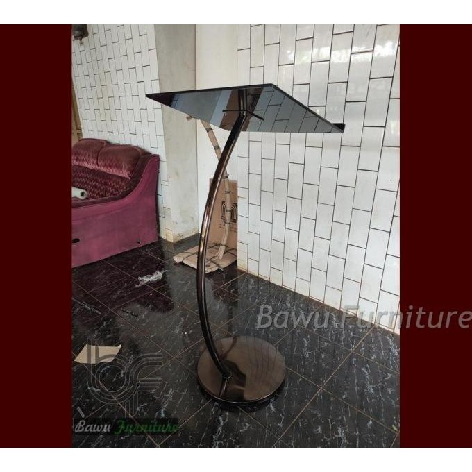 

CO Podium Pulpits Minimalis BLACK - Mimbar Gereja Stainles Akrilik Hitam