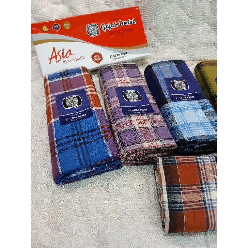 Discount Sarung Dewasa Gajah Duduk Asia Merah Putih Sarung Murah Motif Kotak Kotak Dewasa