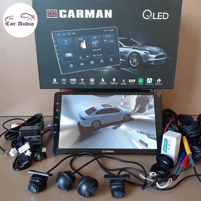 * Head Unit Android 9 Inch Carman + 360 Camera Android Ram 6/128 Gb Carman Qled *