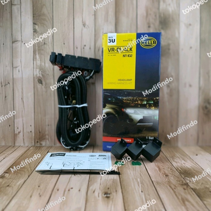 STOK TERBARU KABEL RELAY SET HELLA UNTUK LAMPU H4 MOBIL 3 RELAY ASLI 100% HELLA ORI