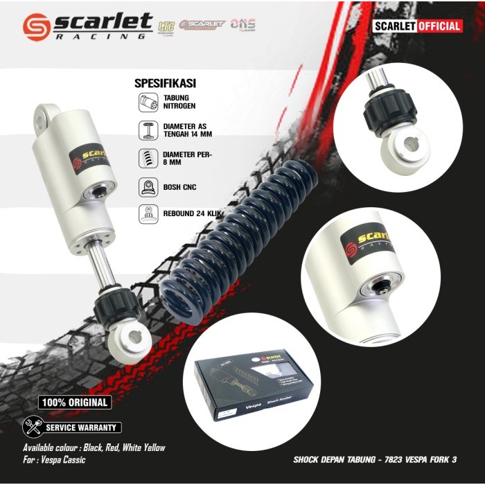 SCARLET RACING Shock Breaker Skok Depan Tabung Vespa Klasik 7823 Fork3