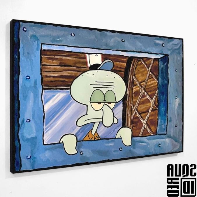 CO poster kayu unik - squidward