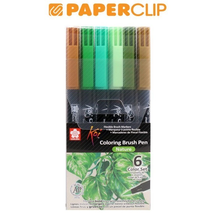 

COLORING PEN BRUSH SAKURA KOI NATURE SET XBR-6D