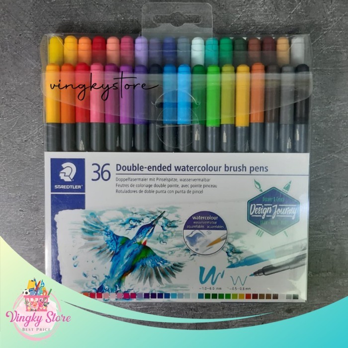

JUAL WATERCOLOUR BRUSH PENS DOUBLE ENDED 36 COLORS STAEDLER LIMITED