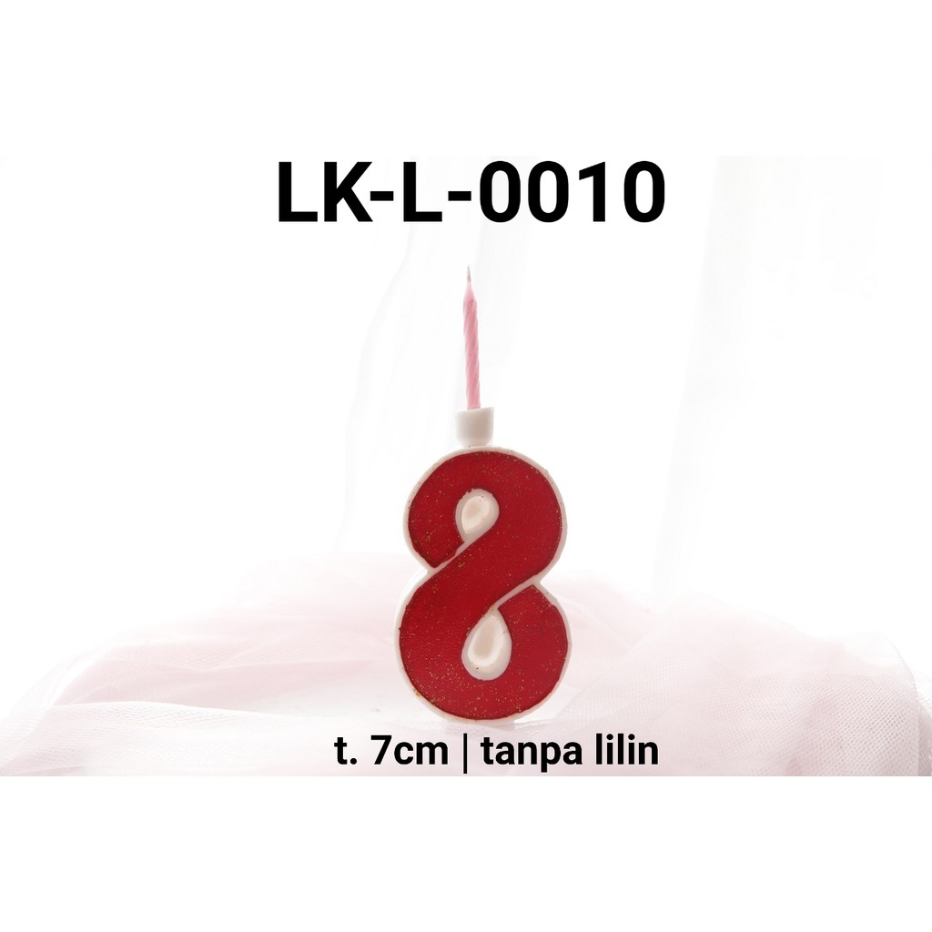 LK-L-0010 Tempat lilin plastik lokal angka 8 delapan (MAINAN LOKAL)