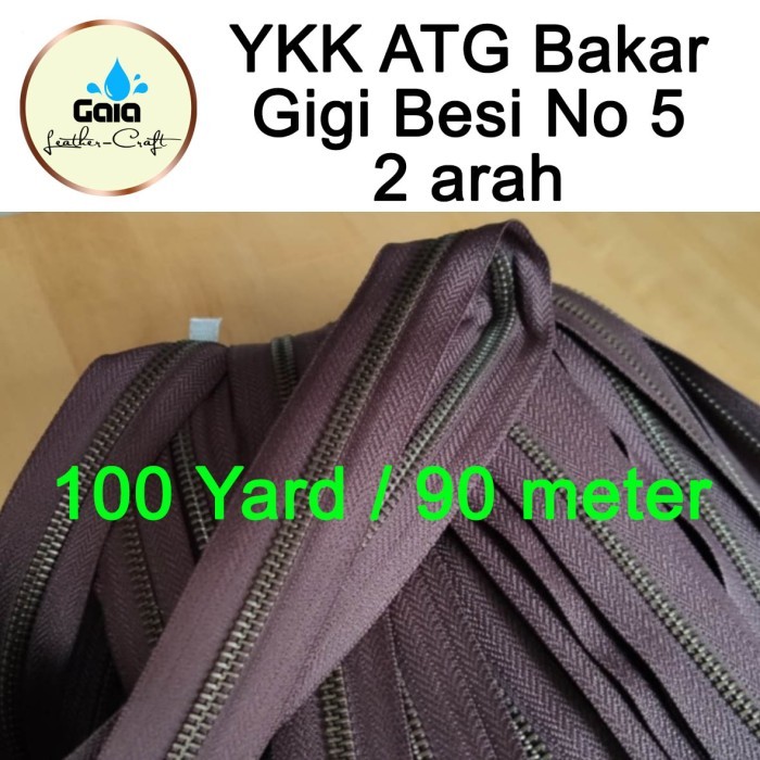 Ykk Zipper Ritsleting Resleting Besi No 5 Dua Arah Atg Bakar 100 Yard