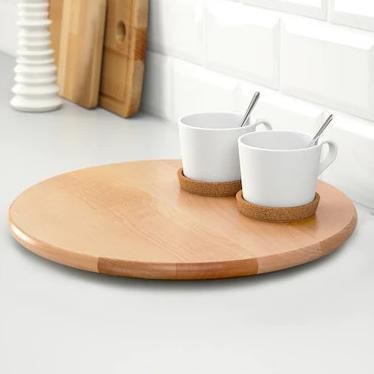 Terjangkau Tempat Bumbu Berputar Rak Bumbu Papan Saji Putar Bahan Kayu Solid