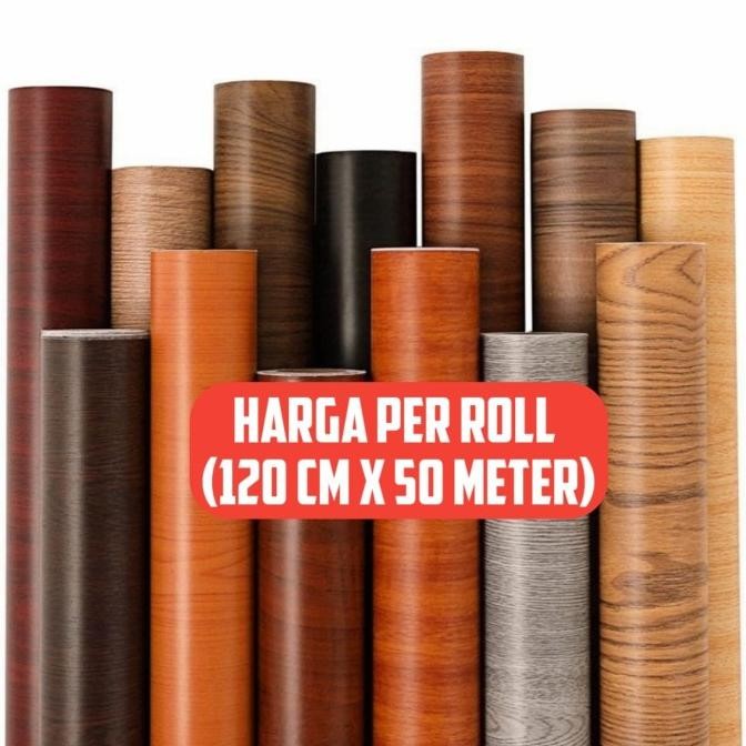 CO PER ROLL Stiker kayu PVC Sheet Sticker Pelapis Furniture 12050m