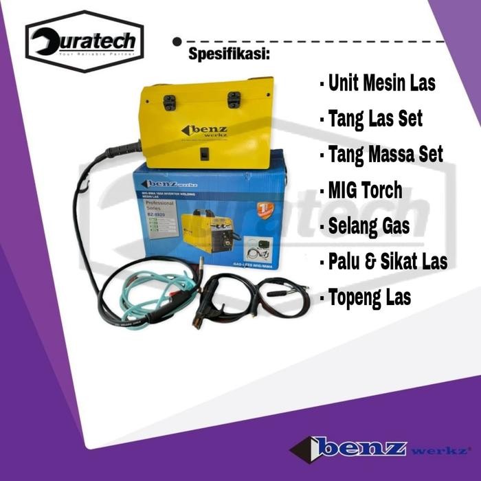 Mesin las m 160A mag t argon benz werkz 2in1 tanpa gas CO2 BZ-8920 Mesin las M T MMA 160A tanpa gas