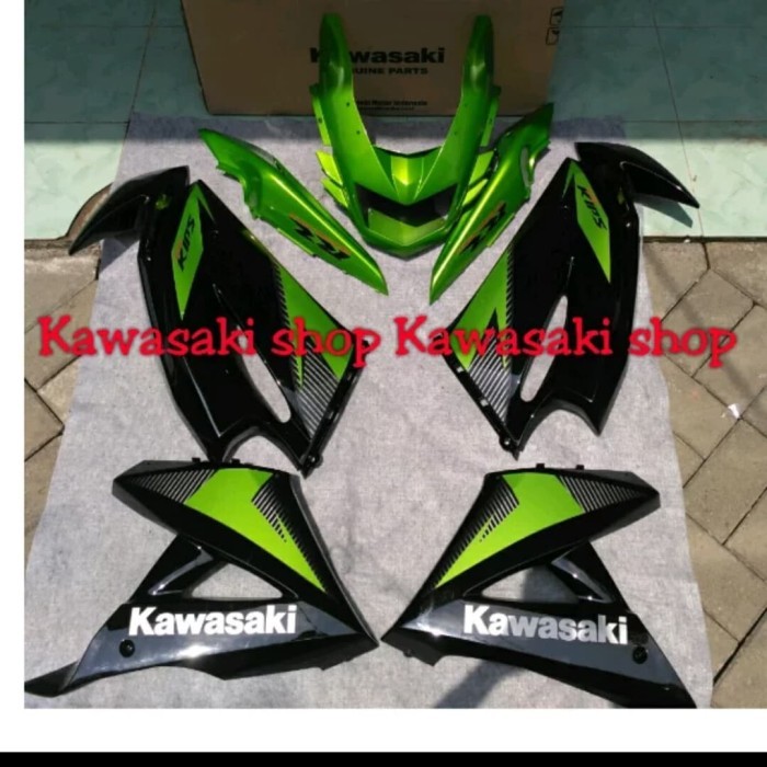 body set ninja rr new hitam list hijau orinal