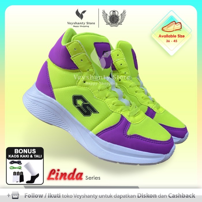 [Veyshanty] Sepatu Pria Wanita Cs Linda Premium Quality - Warna Stabilo Ungu Casual Sport Fashion