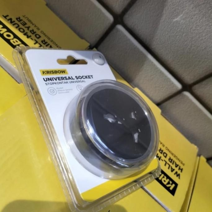 Krisbow Stop Kontak Universal Round - Hitam