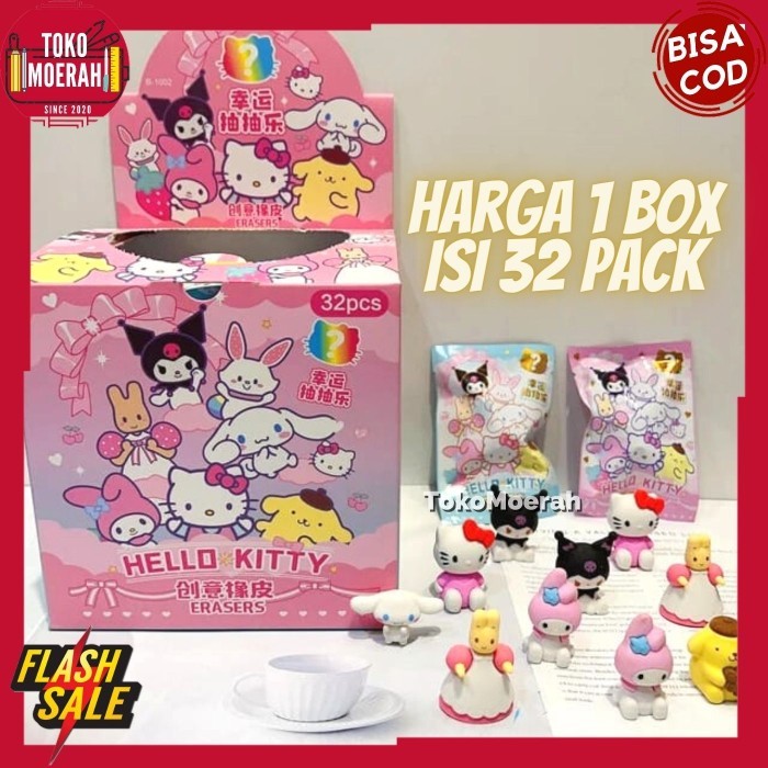 

PENGHAPUS SANRIO MISTERI 1 BOX 32 pcs PENGHAPUS LUCU SANRIO MYSTERY