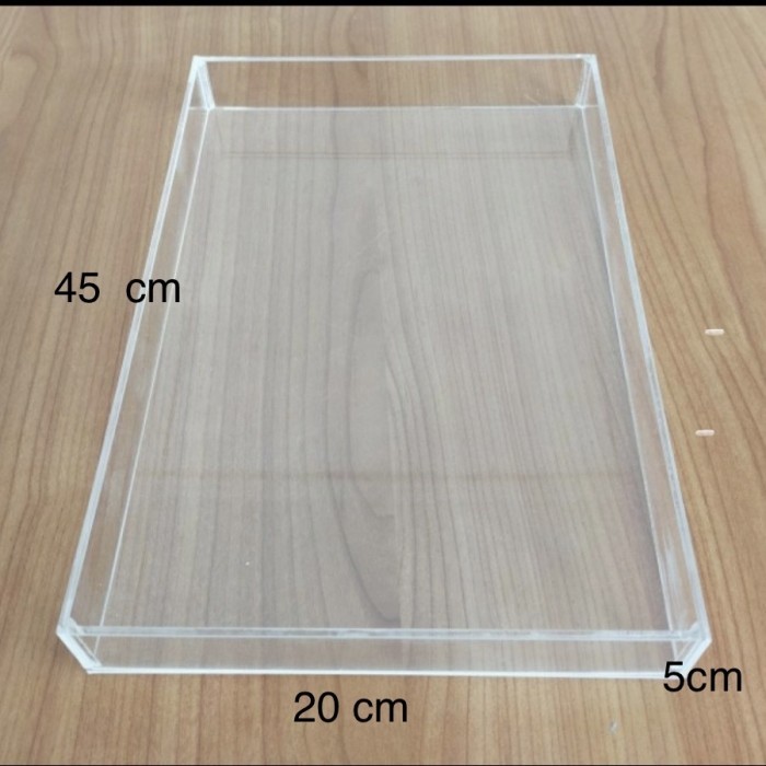Acrylic kotak 3mm nampan ukuran 45 x 20 x 5 cm