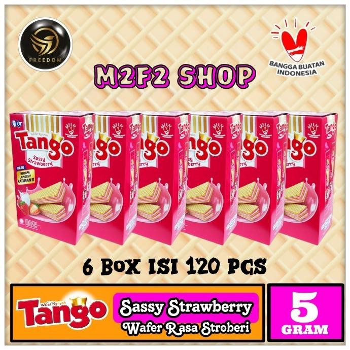 

New Tango Wafer Sassy Strawberry | Krim Stroberi Susu - 5 Gr (Harga 6 Box) Terbaik