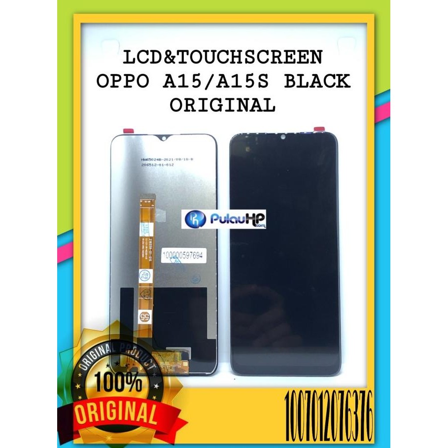TERBARU - LCD TOUCHSCREEN OPPO A15/A15S BLACK ORI