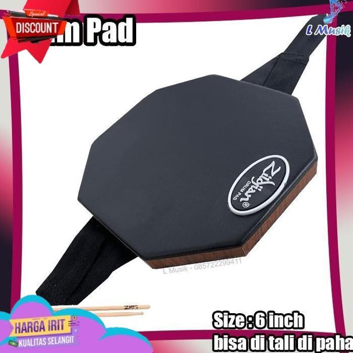 DISKON PAD DRUM 6IN LATIHAN DRUM STICKING DRUM PAD