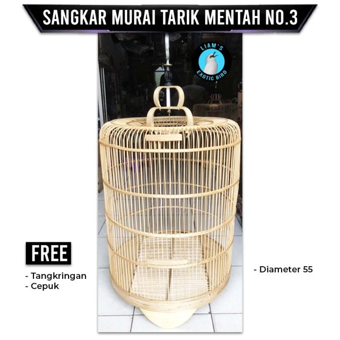 SANGKAR KANDANG MURAI MENTAH NO.3 DIAMETER 55CM KODE 120
