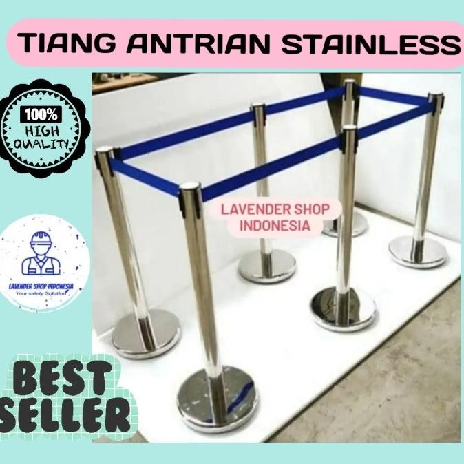 

CO Tiang pembatas antrian pita / pembatas antrian bank stainless