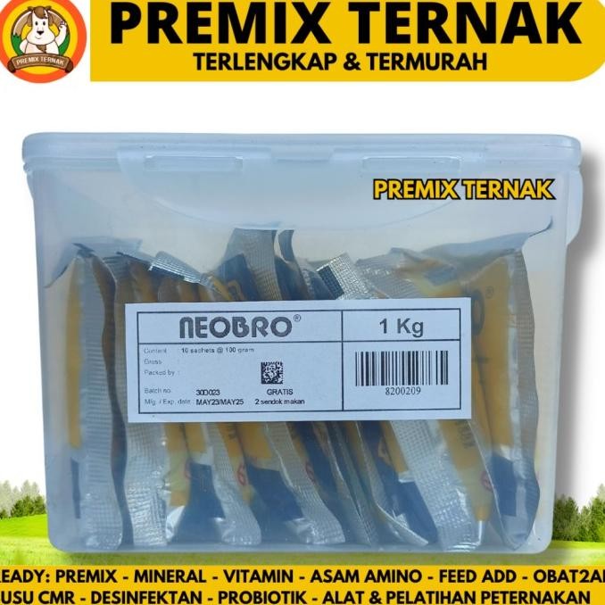 

READY NEOBRO 100 GRAM 1 BOX (10PCS) MEDION VITAMIN PENGGEMUK AYAM UNGGAS