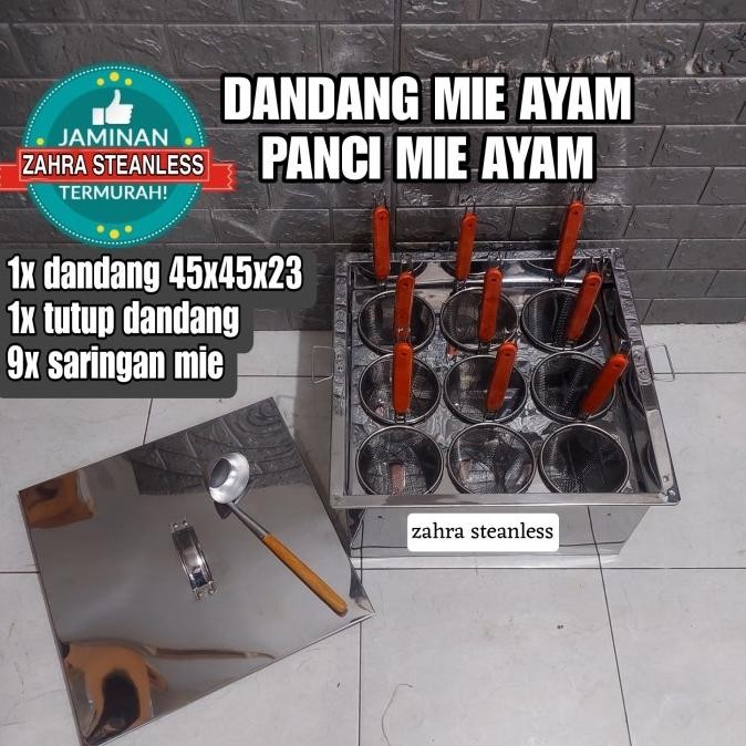 

READY DANDANG MIE AYAM 9 LUBANG SET SARINGAN/ TONG MIE AYAM/ PANCI MIE AYAM