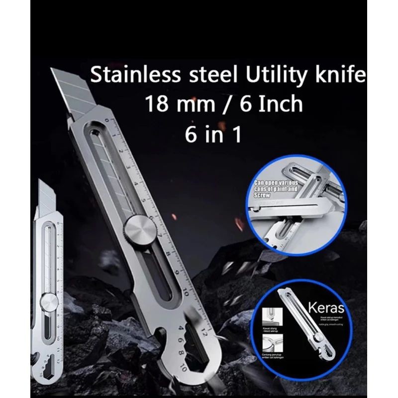 

PISAU CUTTER STAINLESS 6 FUNGSI SERBAGUNA KUALITAS PREMIUM TAJAM TEBAL KUAT