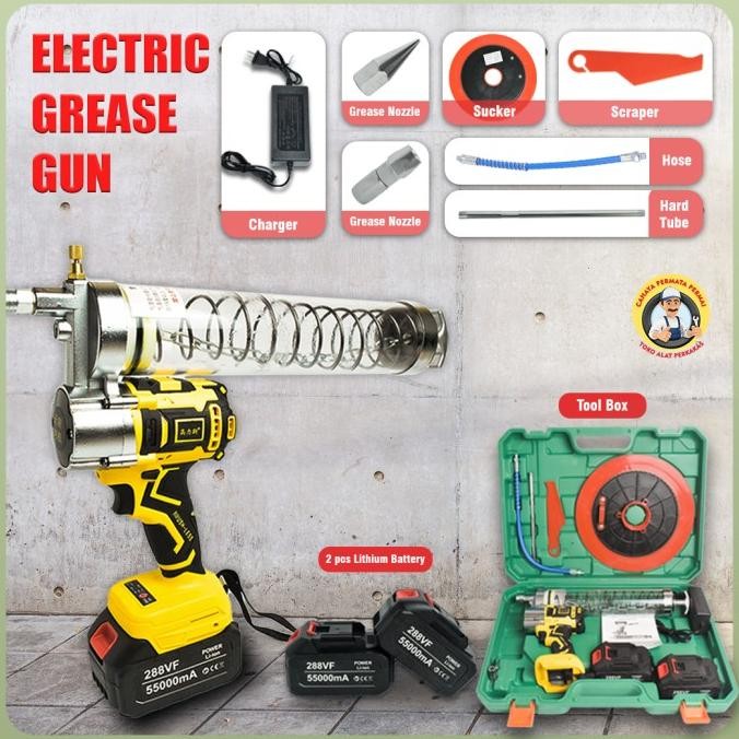 HARGA DISC - ELECTRIC GREASE GUN RECHARGEABLE AUTOMATIC HIGH PRESSURE