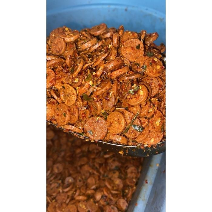 

BERKUALITAS Sosis Goreng Pedes 500gr Extra Daun Jeruk Bumbu Melimpah Camilan Makanan Pedas Food