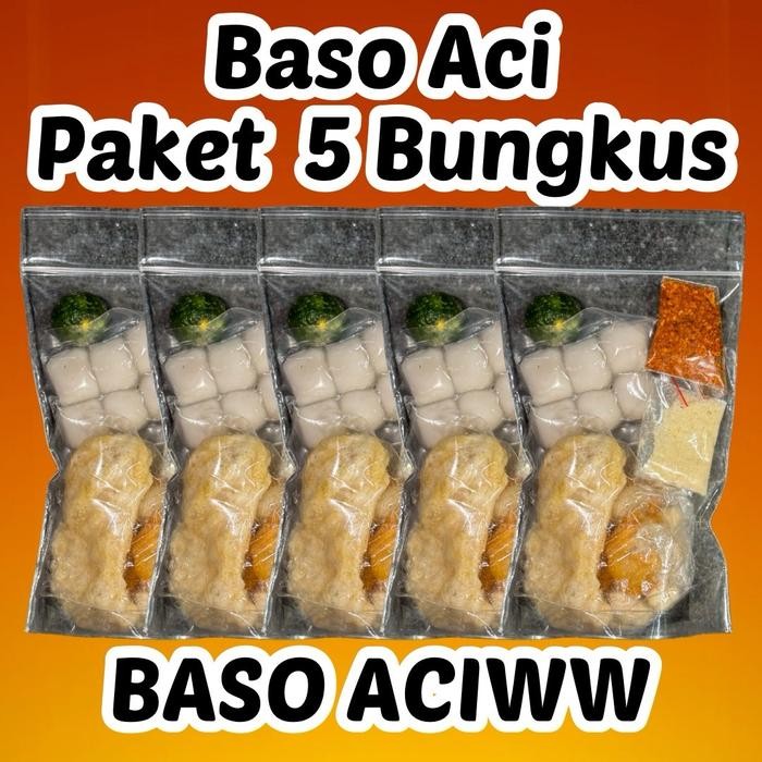 

BERKUALITAS baso aci isi 5 pcs / baso aci 5 pcs / baso aci paket 5 bungkus / baso aci Makanan Instan