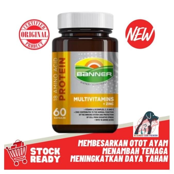 

READY NEW BANNER PLUS GOLD KUNING MULTIVITAMIN AYAM PEMBENTUKAN OTOT THAI