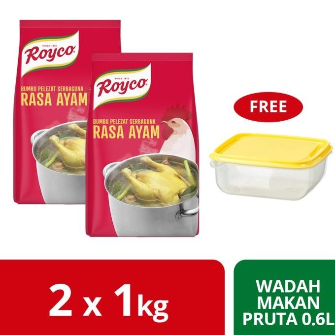 

READY PAKET ROYCO AYAM POUCH 1KG TWINPACK FREE FOOD CONTAINER