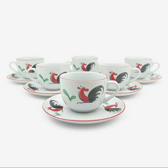 

READY CANGKIR KOPI AYAM MODEL BULAT ISI 6 SET