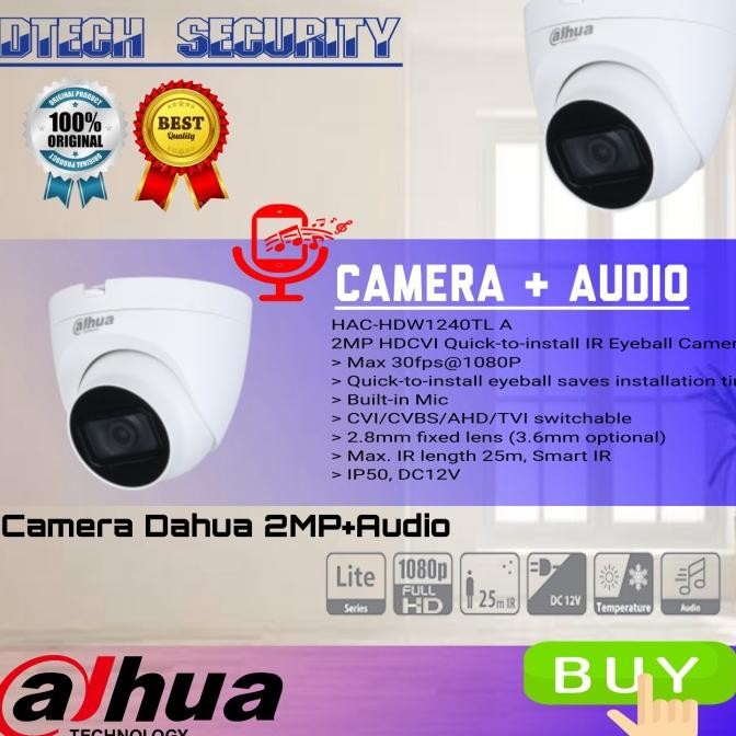 Sale Camera Dahua + Audio 2Mp Hdw1240Tlp-A / Indor Camera Dahua Audio